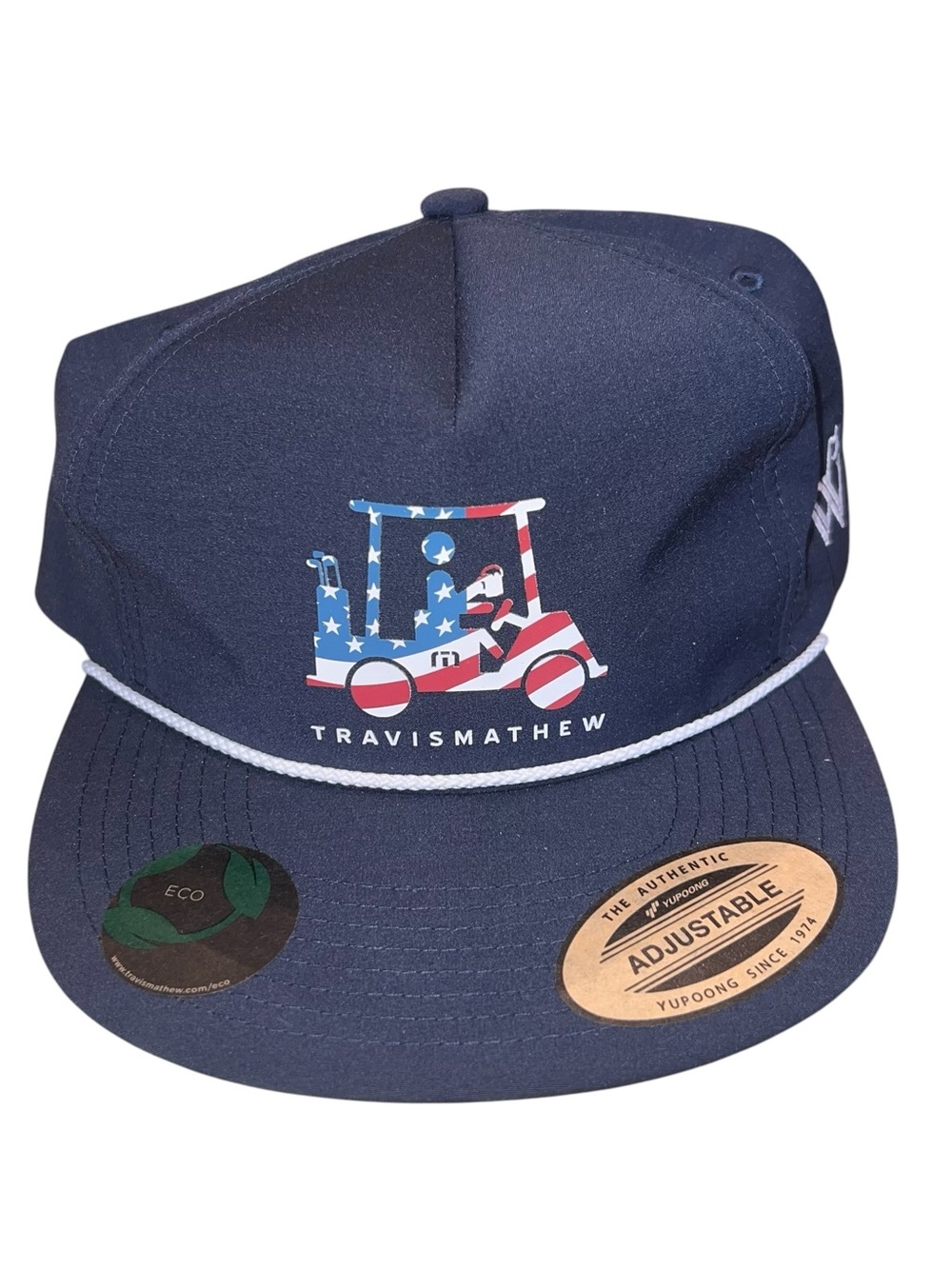 Travis Mathew Flat Bill Hat American Flag Snap Back NEW